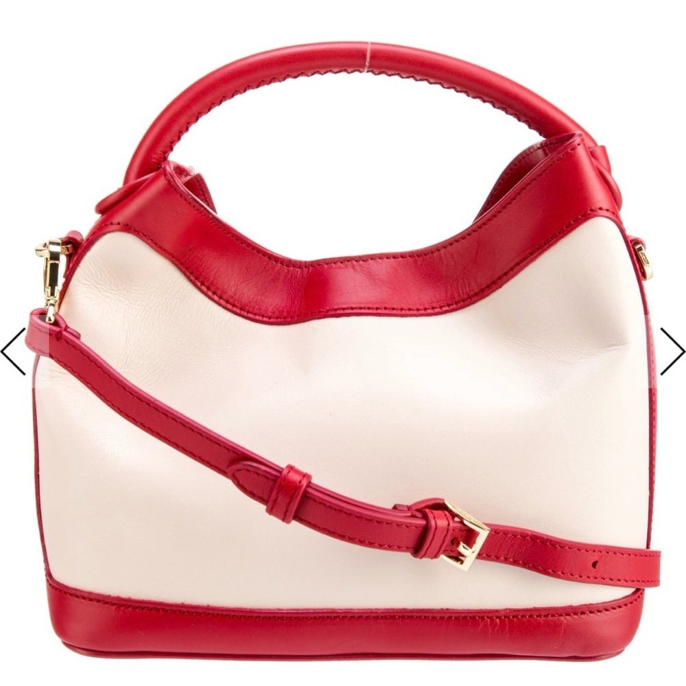 ELLEME Red and Cream Women's Leather Bag